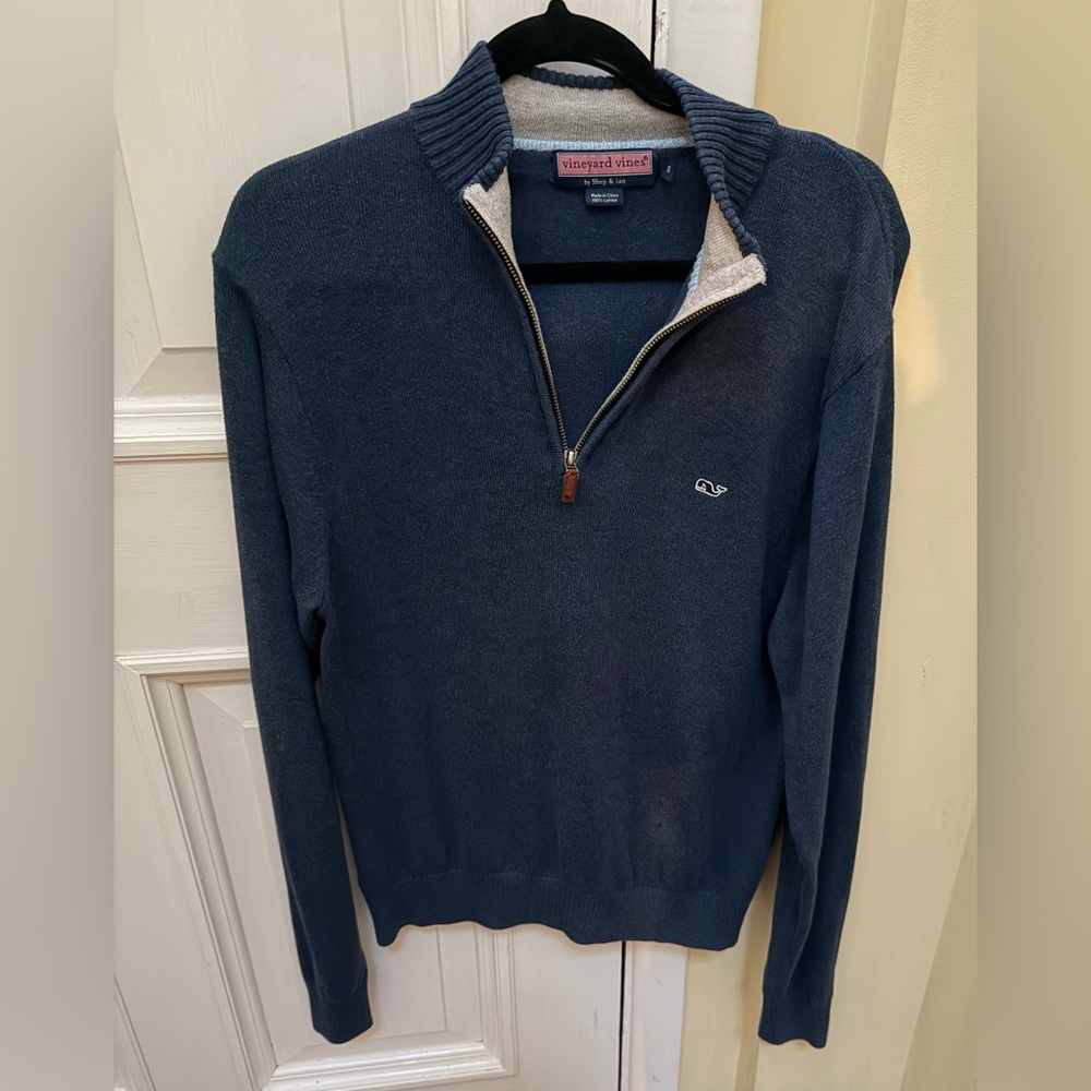 Vineyard Vines Men's Navy Blue Zip-Up Sweater
